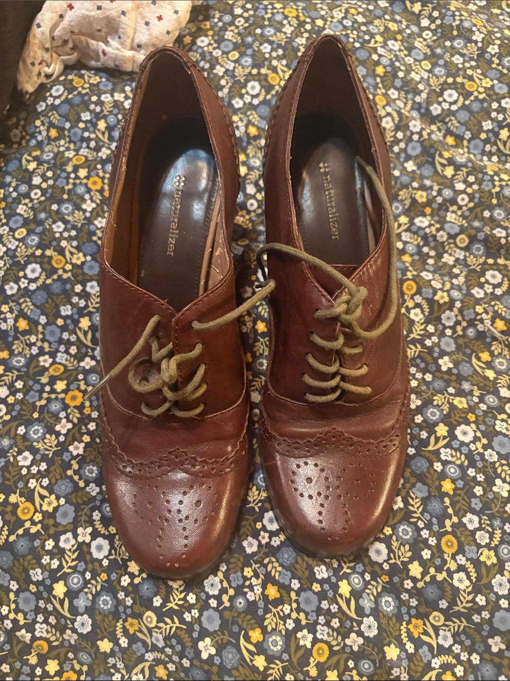 Naturalizer Brown Leather Wingtip Oxford Shoes “Hero” 9w